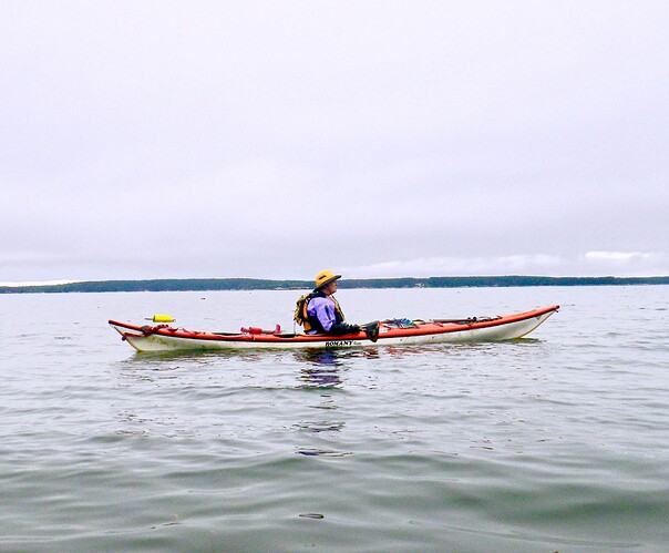 Celia rounding Cow Island