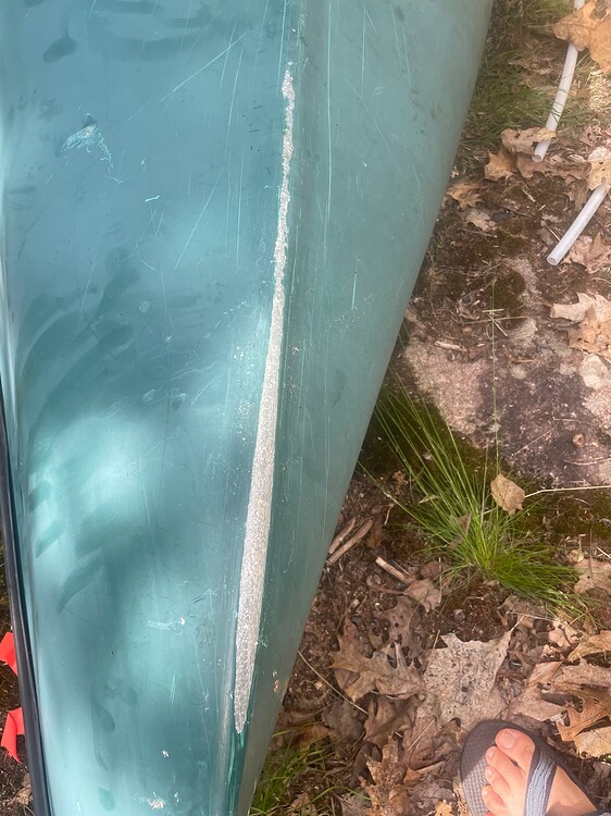 Fiberglass canoe repair Bear creek Advice